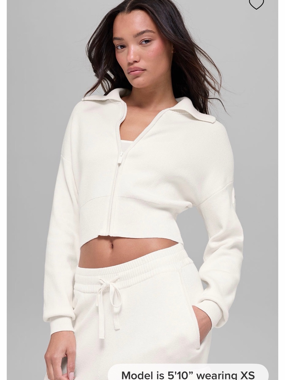 ALO Yoga Cropped Zip-Front Jacket - White